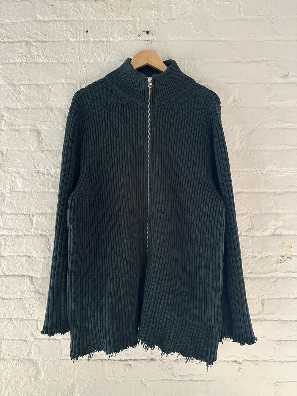 Maison Margiela Full Zip Distressed Sweater